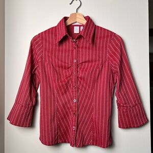 Charlotte Russe Button Down Blouse Women’s Size M Red